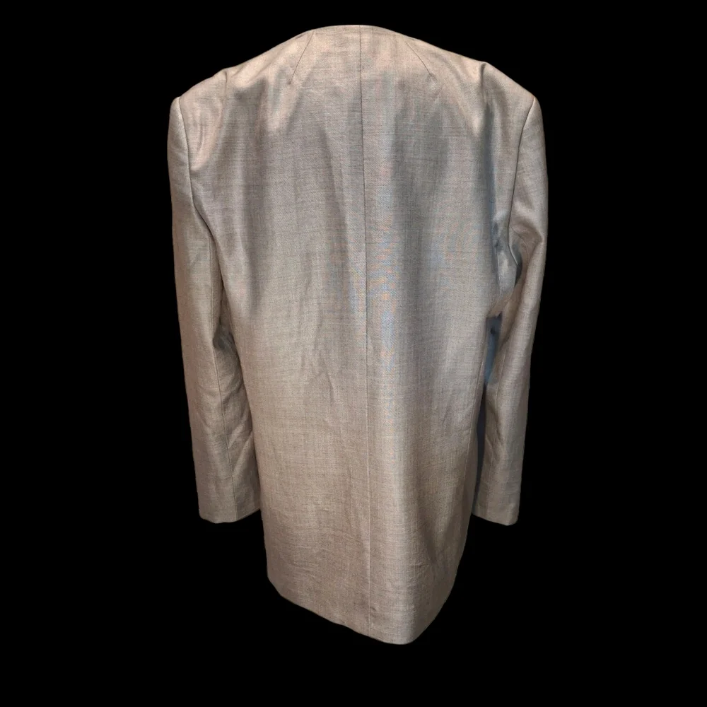 RAEY Blazer Open-Front Grey Long Sleeve Virgin Wool Silk   Women Size UK12 / US8 - Picture 5 of 16